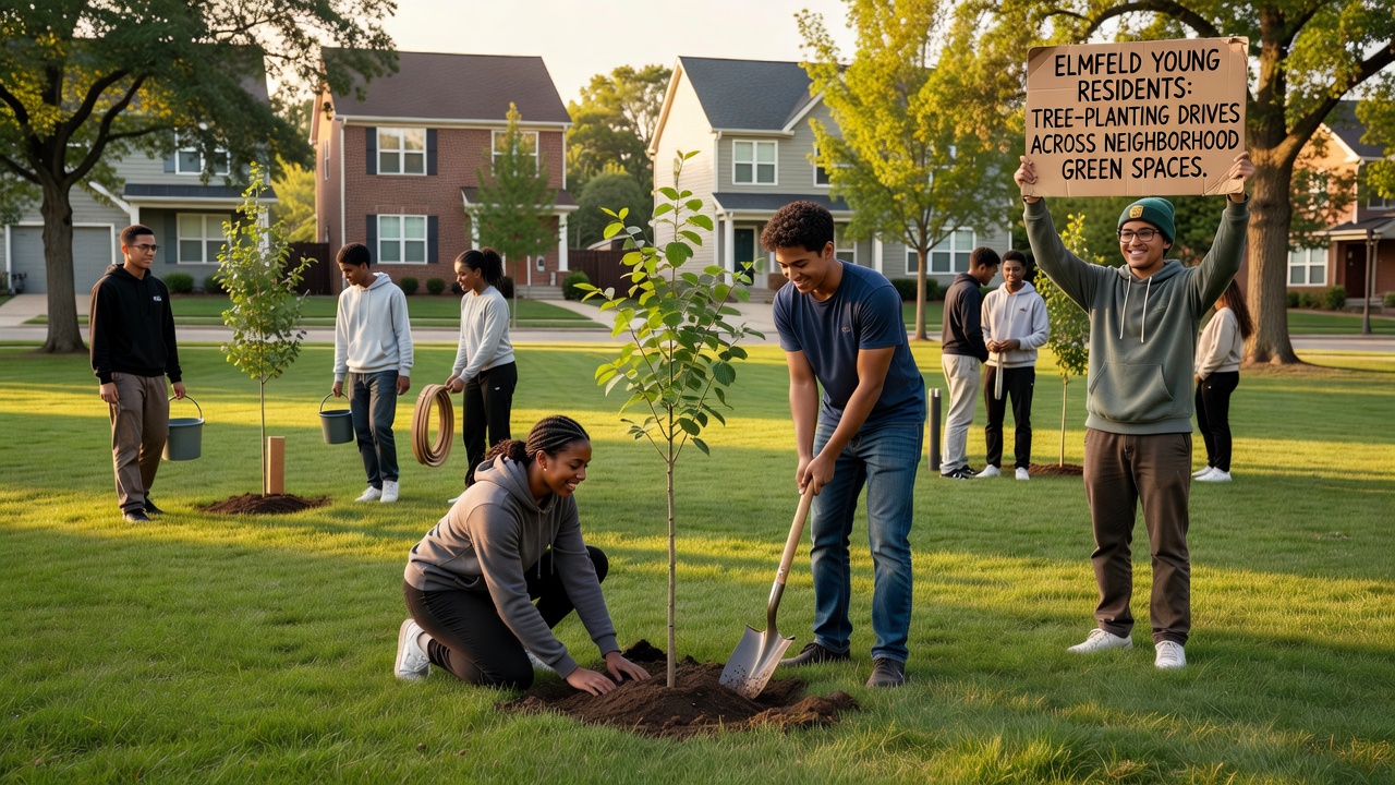 Elmfeld's Young Residents Spearhead Tree-Planting Drives Across Neighborhood Green Spaces